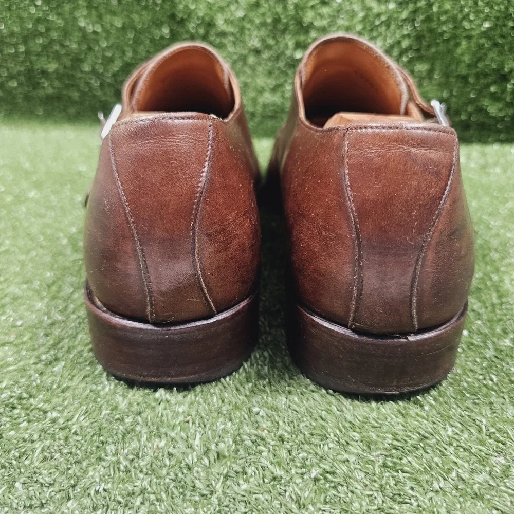 Meermin Mallorca Double Monk Strap Brown Leather Dress Shoes Mens Size 10